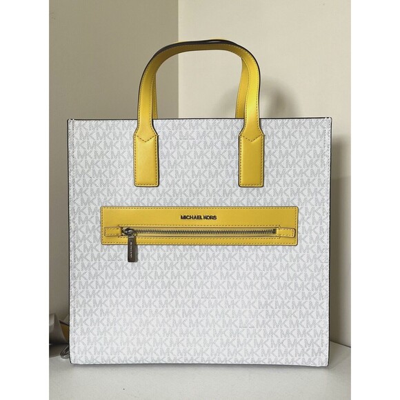 New Michael Kors Kenly Large Logo Tote Signature Citrus Multi - Picture 2 of 7